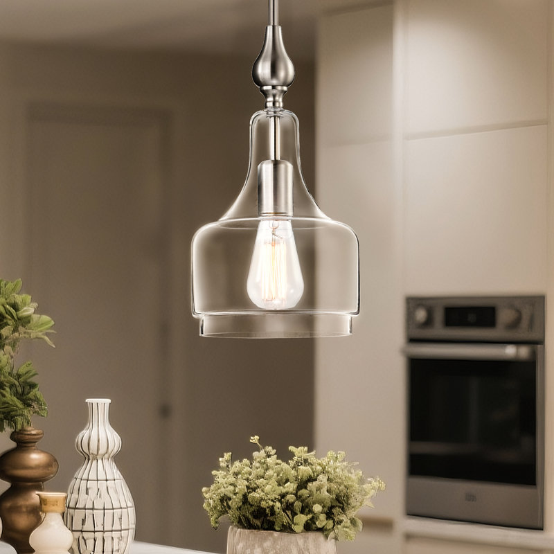 Anne 1 - Light Brushed Nickel Single Pendant