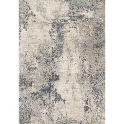 Tapis abstrait naturel / denim Eleanore
