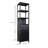 BLACK  Storage Tall Slim Cabinet With Shutter Door And 3 Tier Shelves, Freestanding Linen Tower Cabinet For Living Room, Kitchen, Bathroom Organizer, Natural Bamboo-1453031348