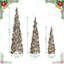 Set Of 3 Lighted Christmas Plastic Cone Tree With 75 Warm White LED Lights