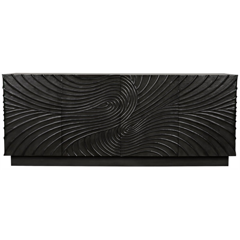 Cavalier 80'' W Solid Wood Sideboard, Black