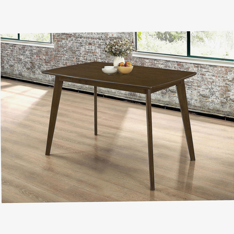 Retro Chestnut Dining Table with Angled Legs, 30"H x 47.25"L x 29.5"W, Brown, Wood