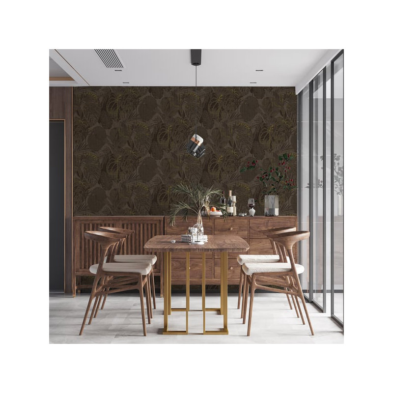 Flourish 10m x 53cm Glitter Wallpaper Roll, Bronze
