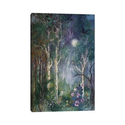 Moon Rabbit by Lisa Marie Kindley - Wrapped Canvas Painting