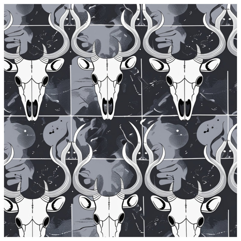 Antelope Skull Pattern Comforter, Queen