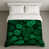 Motif floral noir / vert