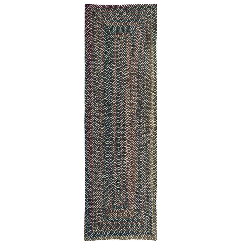 Tapis d'intérieur réversible et multicolore en nylon tressé, polyester et laine Walnut Cove