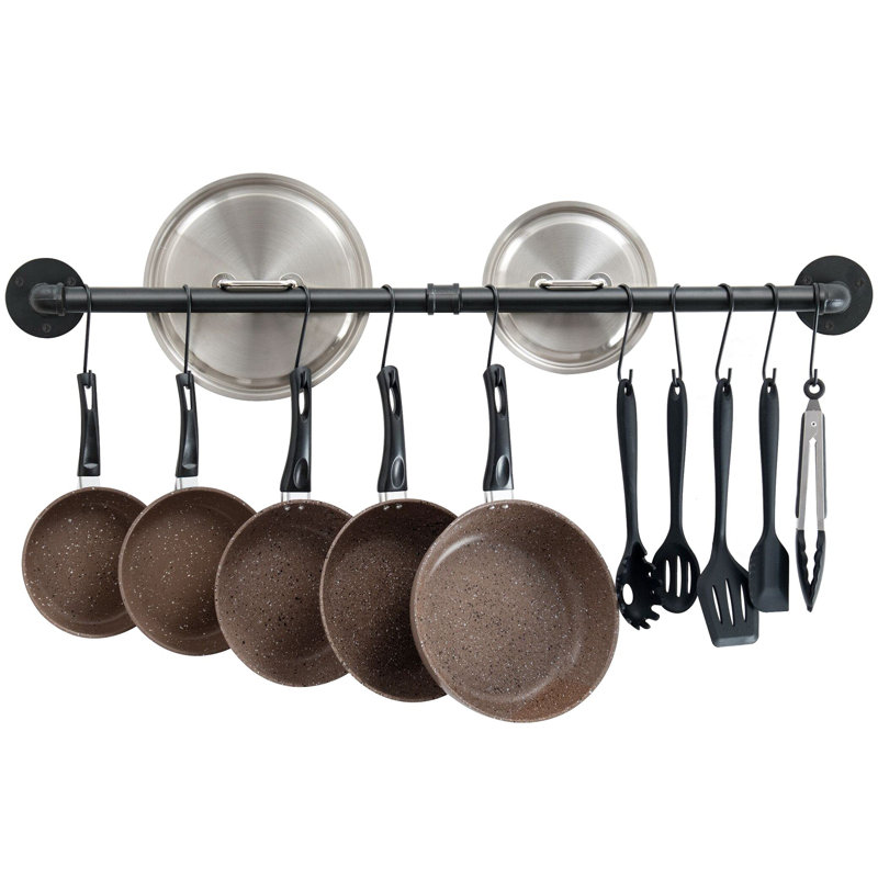 Support à ustensiles de cuisine avec support à casseroles 38 po