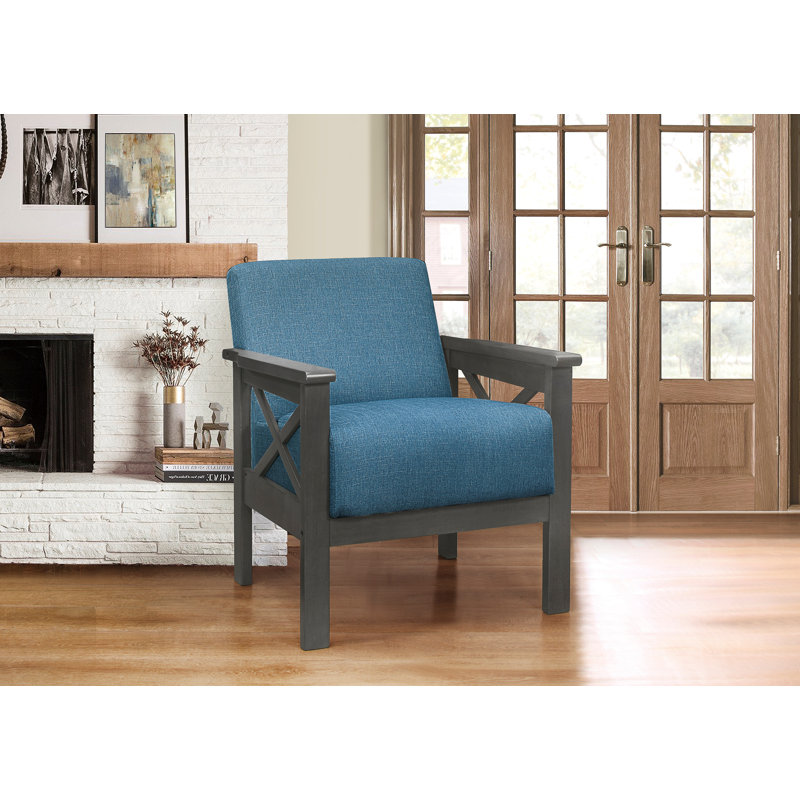 Bradley Upholstered Armchair, Blue 100% Polyester