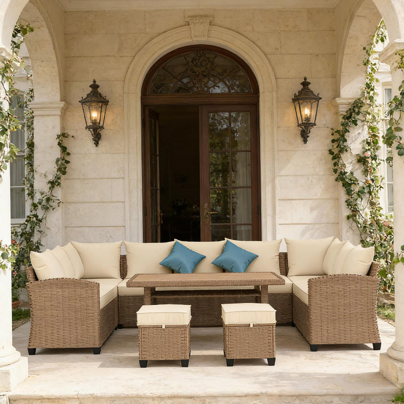 Canapé modulaire pour patio, ensemble de conversation pour l'extérieur