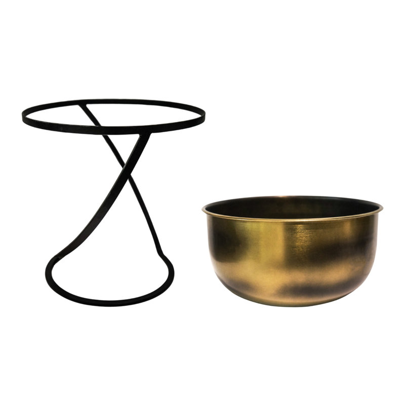 Kensington Metal Planter on Stand, 30cm H x 28cm W x 28cm D