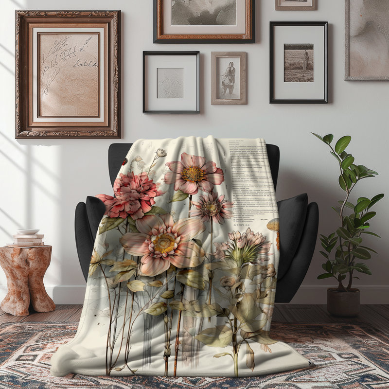 Bouquet d'éclaboussures de couleur - couverture en sherpa de qualité supérieure 1 pièce - impression d'art luxueux