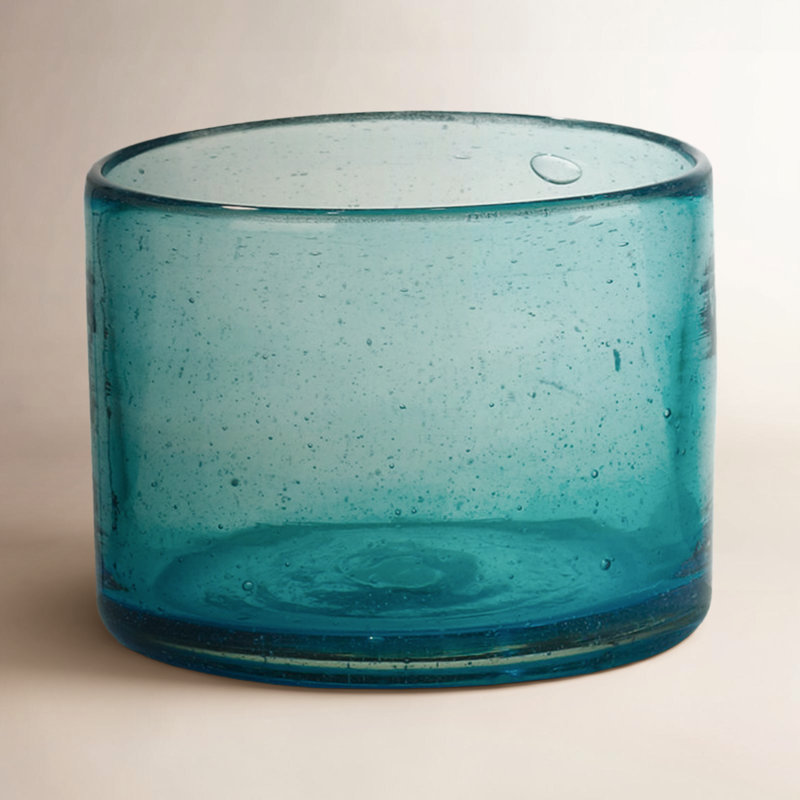 Vase de table en verre Quin Cantel, Aigue-marine