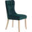 18.9'' Seat Height Mid Century Modern Dining Chairs With Solid Wood Legs, Upholstered Armless Dining Room Chair Side Chair For Kitchen Bedroom Reading Nook, Green Suede Velvet-1697868380-1698421651