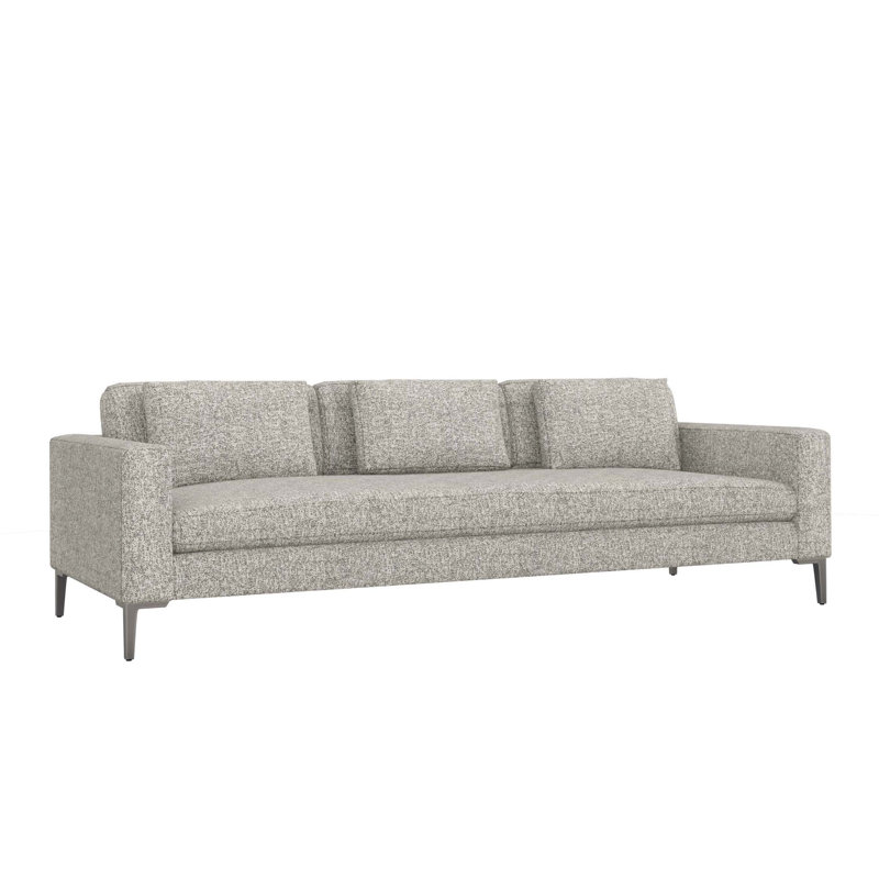Izzy Upholstered 102'' Sofa, Breeze Polyester Blend, Pewter