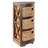 Breunig Solid Wood 3 Drawer X-Side Corner Storage Drawer with 3 Wicker Baskets, Quarter Round, For Small Spaces, Walnut-117219835