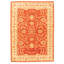 Tapis en laine rouge/beige 4 pi 7 po x 6 pi 9 po à la main one-of-kind-noué la 2010 chobi Aghamjot