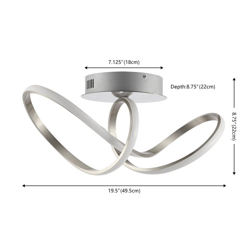 Anzel LED Semi Flush Mount, Nickel