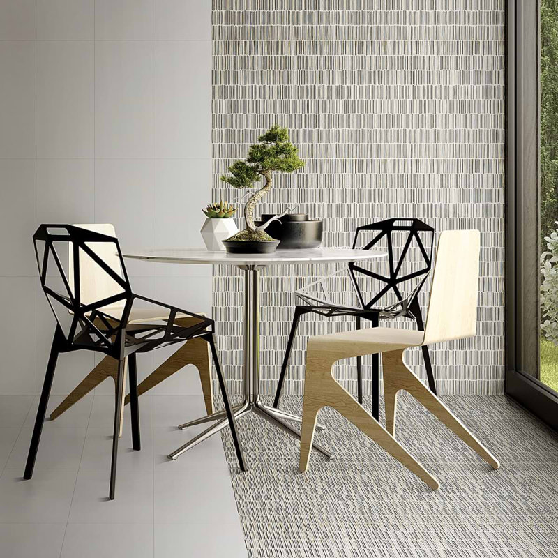 Setana 12x24 Textured Artisan Decor Porcelain Tile, White Artisan Decor