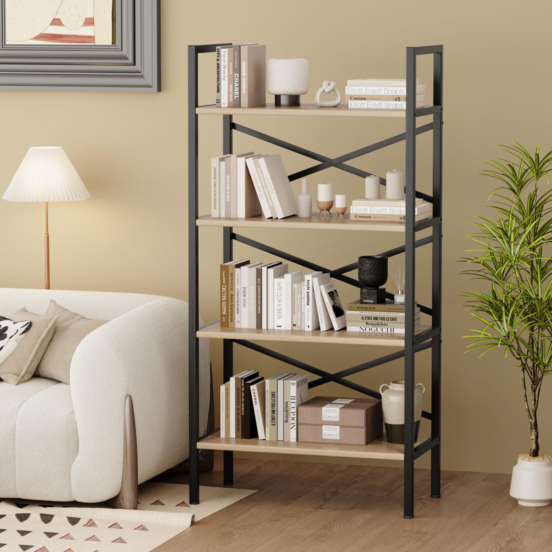 4-shelf small bookcase with open shelves, Vintage