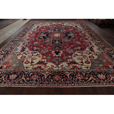 Tapis de zone en laine 9 pi x 18 pi 9 po one-of-kind à la main noué la Ingham