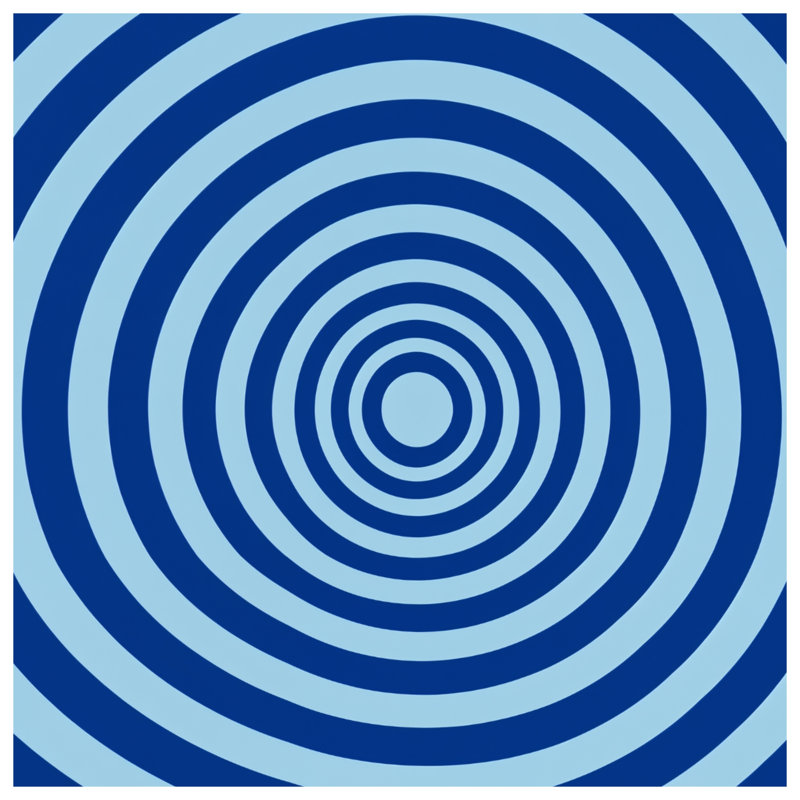 Couvertures concentriques à cercles bleus, 60in W x 80in H