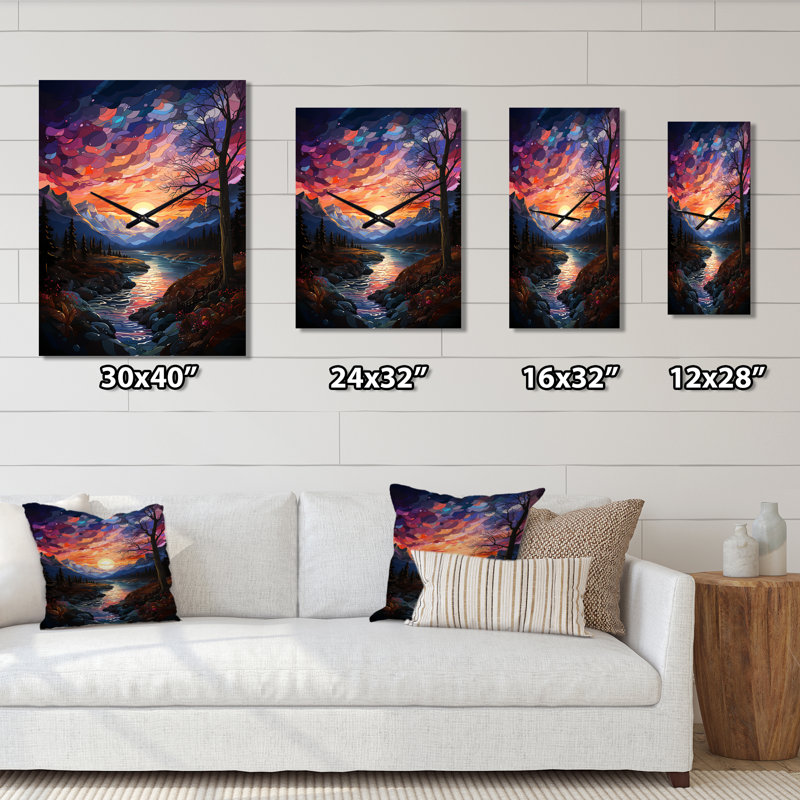 Aurora Borealis Sunrise - Horloge murale Aurora Borealis, Médium