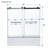56–60 in. W x 60 in. H Frameless Double Sliding Bathtub Door, Matte Black Stainless Steel, 5/16 in. Tempered Glass