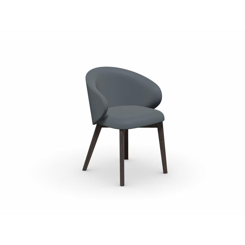 Tuka Upholstered Armchair with Wooden Frame, Camel Brown, Smoke