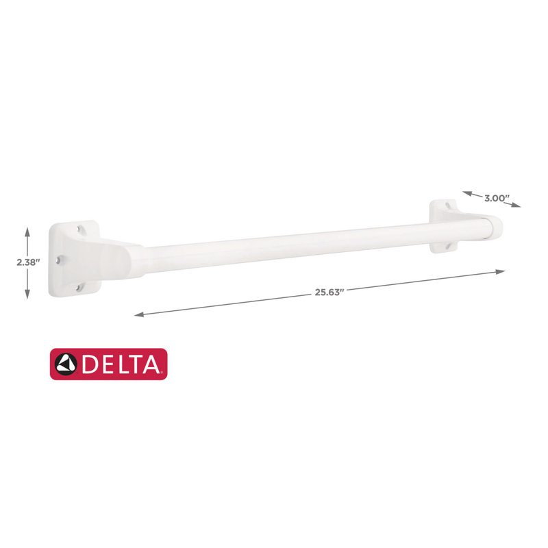 Barre d'appui Exposed Mount, Blanc, H 0,87 po x l 24 po