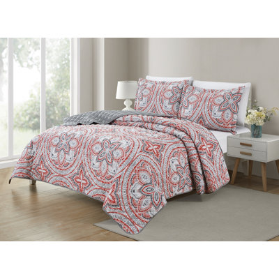 Bibb Home 3-Piece Printed Reversible Quilt Set