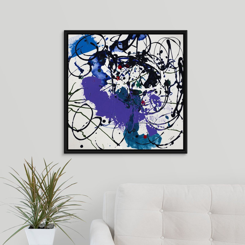 « get units iii », peinture sur toile, Cadre flottant noir, H 25,7 po x l 25,7 po x P 1,75 po