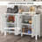 Zeinab Rustic X-Barn Door Sideboard-Multi-Functional Coffee Bar Cabinet with 4 Barn Doors and 2 Adjustable Shelves-1921237497