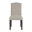 Ensemble de salle à manger 5 pièces brun foncé et tissu taupe avec chaises d'appoint 4X-1299758952-1299758954