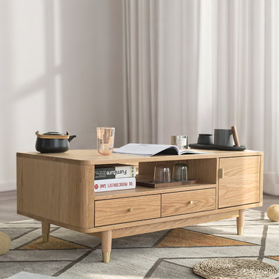 Solid Wood Top Single Coffee Table
