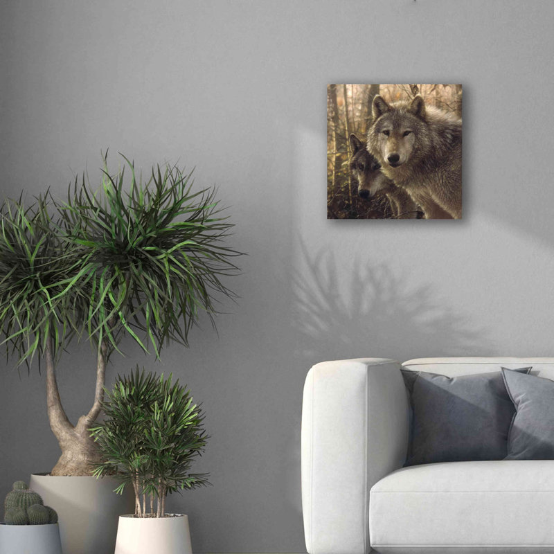 «Wood Land Companions» par Collin Bogle, art mural sur toile, H 18 po x l 18 po x P 0,5 po