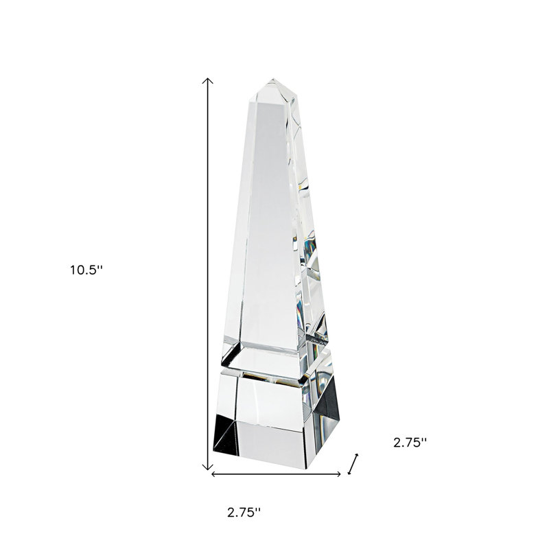 Statue obélisque en cristal Headingley, H 10 po x l 2,5 po x P 2,5 po