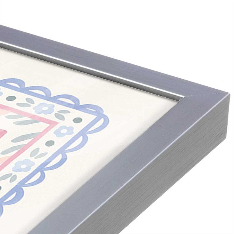 «Blooming Spring V» par Laura Marshall, reproduction d'art, H 36 po x l 36 po, Argent argent