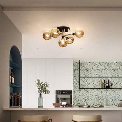 Boley 5-Light Glass Globe Flush Mount