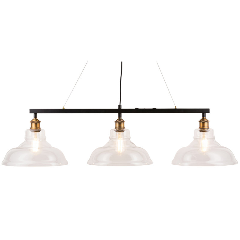 Weilers 3 - Light Kitchen Island Pendant, Antique Brass