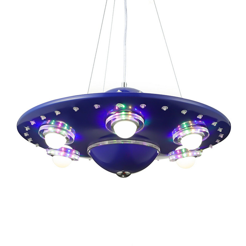 Rainsburg 6 - Light Silver LED Unique/Statement Pendant, Blue
