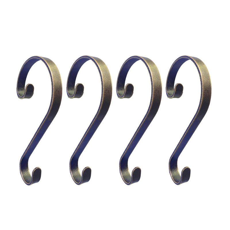 Scrolls Stocking Holder, Antique Brass