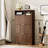 Tall Free Standing Shoe Organizer With 3 Flip Drawers, Hidden Storage For Entryway, Hallway, And Foyer, Modern Minimalist Design.-2032670847