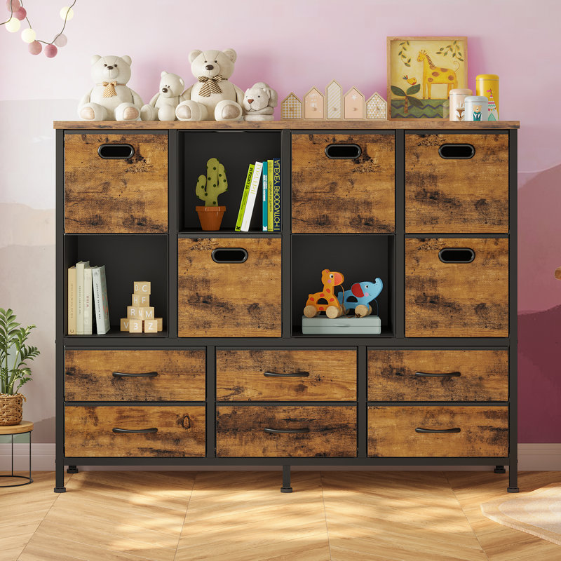 8 Cube Storage Bookcase With 6 Fabric Drawers,diy Cube Fabric Storage Organizer, 4 Tiers Bookcase With Open Display Shelves,modern Storage Bookshelf For Home And Office