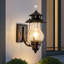 Outdoor Wall Light - Vintage Oil-lamp-style Crackled Glass Shade