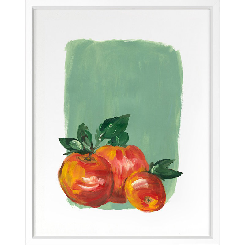 Apples par Emma Jones - peinture à cadre flottant, Papier avec cadre blanc