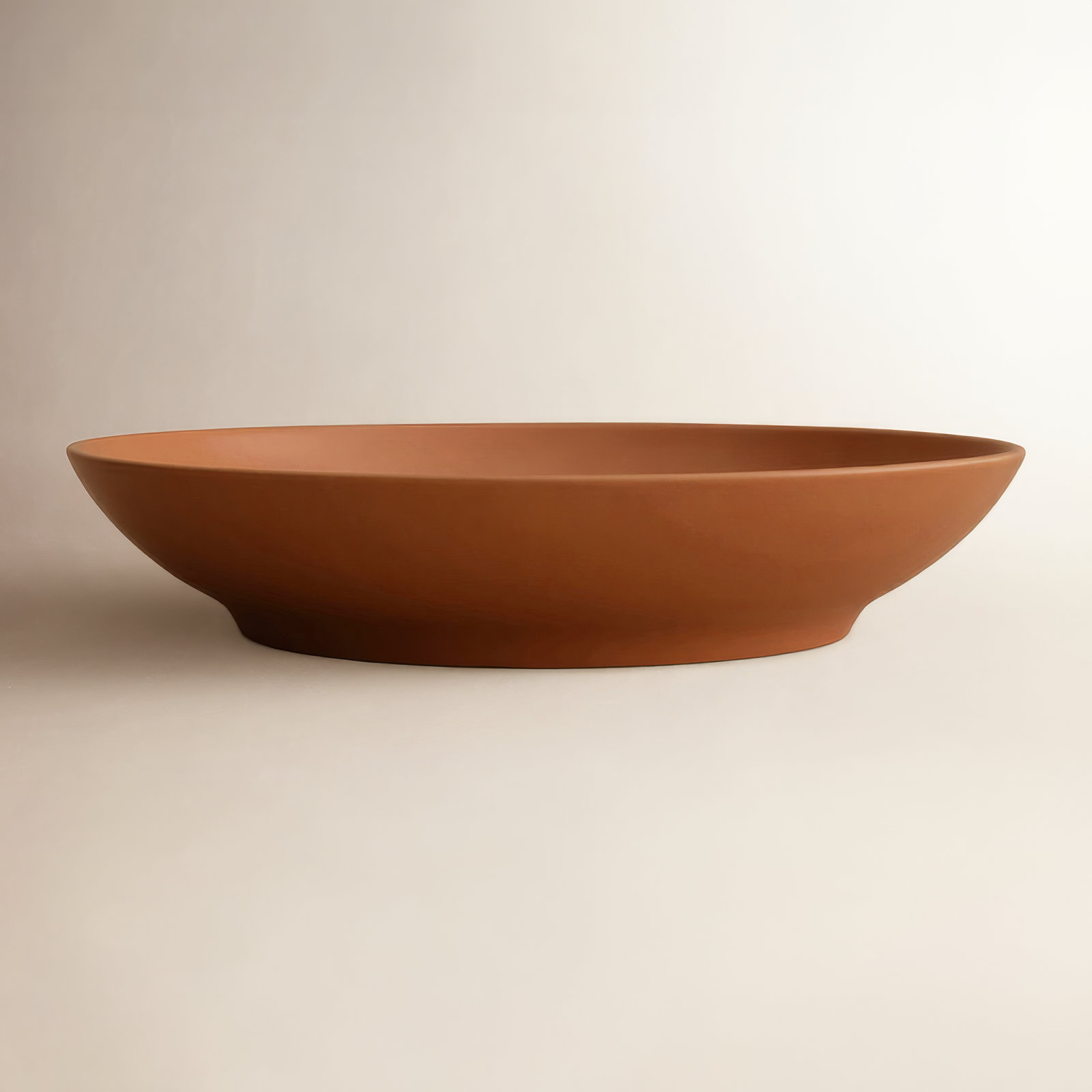 Ceramic Low Serving Bowl, Orange