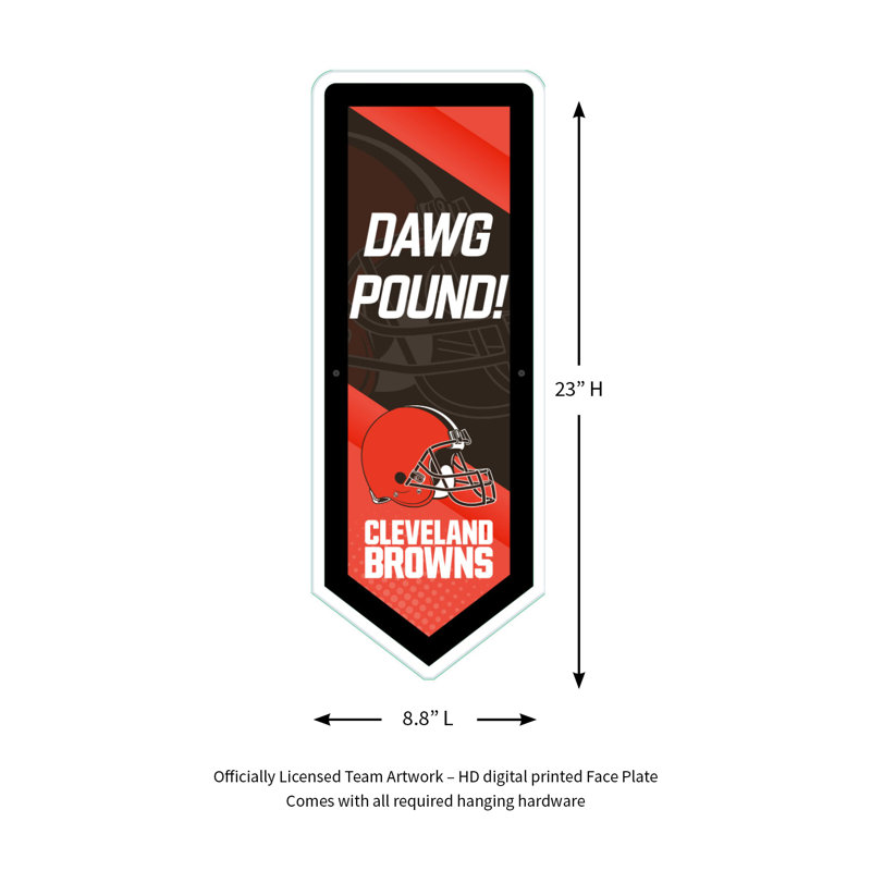 NFL LED Pennant Shaped Lighted Wall Sign, Cleveland Browns