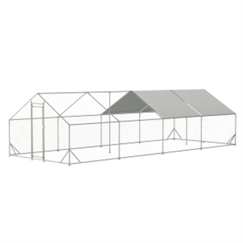 Grand poulailler en métal, 78,72 po H x 120 po L x 312 po P