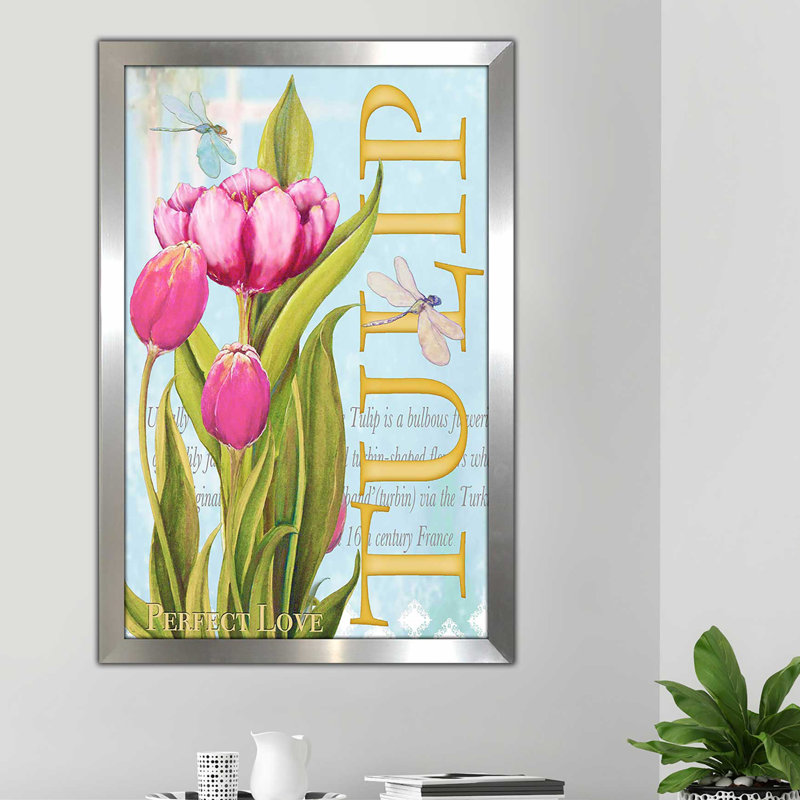 «Elegant Tulip II», impression, H 49,5 po x l 33,5 po x P 1 po, Encadrement argenté